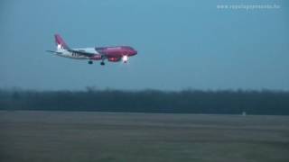 A few landings on the runway 13R of Budapest Airport