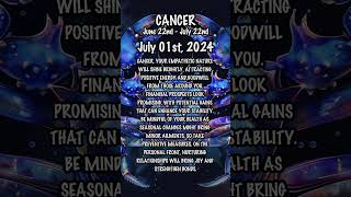 July 01st, 2024 #cancerhoroscope #dailyhoroscope  #dailyastrologyhoroscope #zodiac  #zodiacuniverse