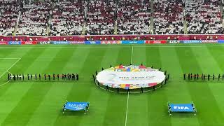 Qatar national flag unfurled at Al Bayt Stadium ground