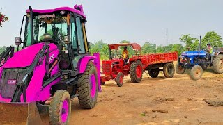 JCB 3dx Backhoe Loading Mud in Mahindra 475 Di tractor JCB miti khudai JCB working JCB cartoon #jcb