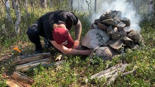 По озерам Мурманской области. Днёвка на Нольозере. Походная баня. Часть 6