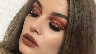 Glam Double Cut-Crease Tutorial ft. HUDA BEAUTY Desert Dusk | HelenVarik