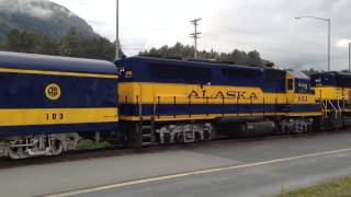 Alaska Railroad departing from Seward