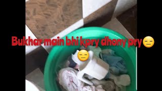 bukhar main kpry dhony pry| sam&rabi twins vlog  |#pakistani #family #sam& #short