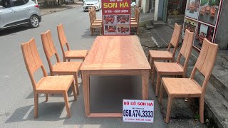 Bàn ăn gỗ hương đá mẫu mã hiện đại sang trọng dễ lau chùi | Đồ Gỗ Nội Thất Tại Xưởng