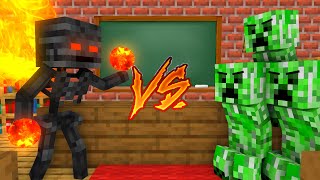 Monster School : WITHER VS CREEPER CHALLENGE - Minecraft Animation