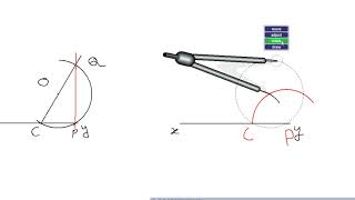 Draw a perpendicular to a given line from a point (when it is near the end of the line) within it