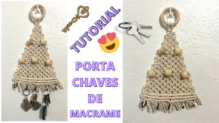 Tutorial: Como Fazer um Chaveiro de Parede de Macrame - Arvore de Macrame - Porta Chaves