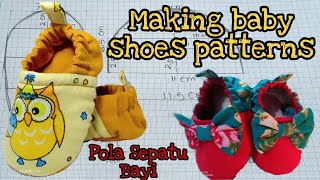 Cara Membuat Pola Sepatu Bayi /Making baby shoe patterns