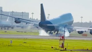 Hard and Dangerous Landing, Frightening Moments, B747 Difficult Control