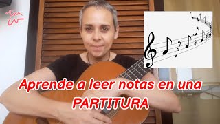 Aprende a leer una partitura con tu guitarra.