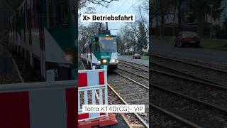 Eine Tatra KT4D(CG) der ViP an der (Ersatz-) Haltestelle Waldstraße/Horstweg | ÖPNVinBB | #shorts