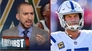 First Things First | Nick Wright outburst Falcons vs Saints Week 9;The Saints calling Philip Rivers