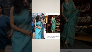 Kalyani Priyadarshan Powder Blue Saree #shortsfeed