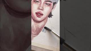 watercolor painting | BTS Park Jimin 🐣 #kpop #shorts #drawing