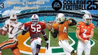 College Football 25 | Miami Hurricanes Dynasty | Returning The U To Dominance | Stream 3