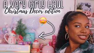 🩷Girly Christmas Decor Haul - Marshall’s, Target, TJ Maxx, Homegoods & more