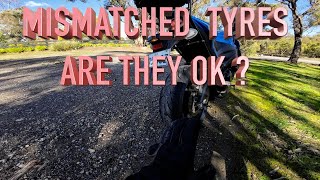 MISMATCHED TYRES ON A MOTORBIKE, IS IT OK ?