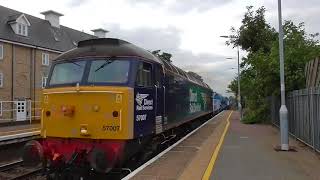 DRS 57007 gives full power through Elmswell on 6Z21: 28/08/2018