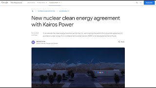 Google's new nuclear clean energy agreement with Kairos Power | Ai audio podcast 9