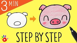 How to Draw a Baby Pig | Easy & Slow Drawing Tutorial for Kids | Step by Step Lesson | OKIDOKIDS