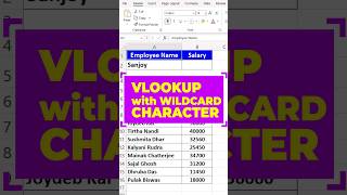 Vlookup With Wild Card In Excel ✅ | Excel Tips And Tricks 😍 #excelshorts #exceltricks #exceltips