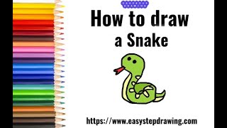 How to draw snake #easystepdrawing #snake