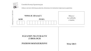 Matura Biologia - maj 2013 - poziom rozszerzony - CKE