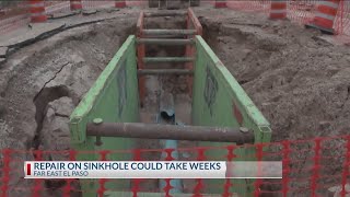 Sinkhole in far East El Paso could take weeks to repair