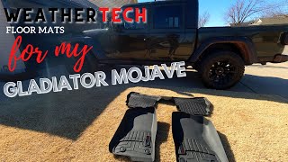 Check out these cool WeatherTech floor mats for my 2022 Jeep Gladiator Mojave!!