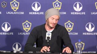 David Beckham shares a laugh at LA Galaxy press conference