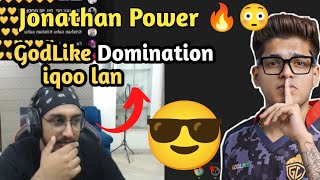 Jonathan Power🔥 GodLike Domination In IQOO Lan ✅#jonathan #godlike