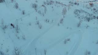 4k aerial top view over winding road