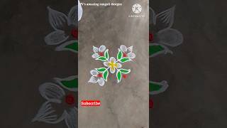 4 dots simple rangoli designs|easy rangoli #shorts #rangoli #muggulu #kolam