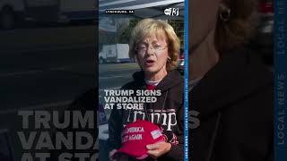 Trump signs vandalized at pop-up shop; manager reacts