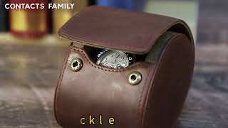 Leather Egg-shaped Watch Box For 1 Watch Travel Portable