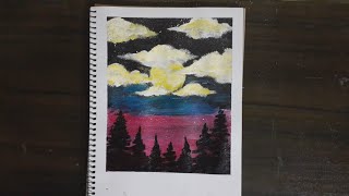 How to Make Night Pictures | Acrylic Painting | Sketchbook