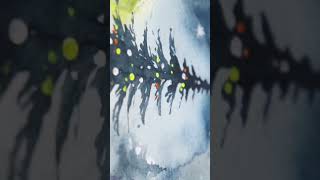 Winter Wonderland Watercolor Painting #painting #shorts #youtubeshorts