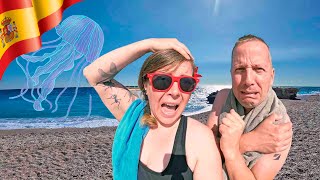 BEACH DAY GONE WRONG! 🦑 Off the beaten track VAN LIFE SPAIN 🚐💨🇪🇸