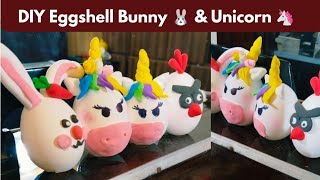 DIY Bunny, Unicorn & Angry Birds with Egg Shells and Clay | Fun & Easy Craft Tutorial