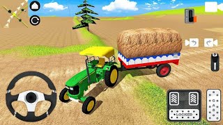 Real Tractor 🚜 Power || Indian Tractor Driving 3D || John Deere Tractor  Trolley For Loading