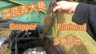 【澳洲移民生活 露营钓大鱼】 PART 2 帐篷鱼竿 矶钓爆箱 46CM Flathead 牛鳅鱼【Camping and Fishing】Bream Snapper and Flathead