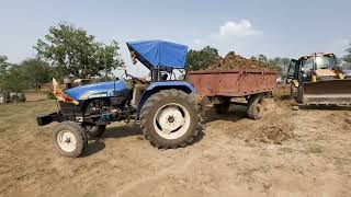 JCB 3DX eco Xpart Loading Mud In Tractor | NewHolland 4710 | NewHolland 3230 | Tractor And JCB