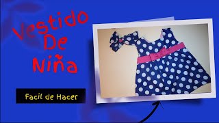 Hermoso Vestido De BEBEs Fácil de Hacer DIY 2021🤑 De Lunares Blancos🤑Con Una Batica Vieja🤑