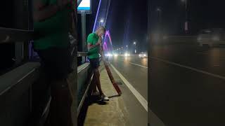 #didgeridoo #lesson  Playing on the #bridge in #hanoi #vietdidg