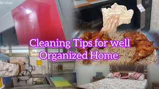 Daily Cleaning Tips For Organized Home | indian  Housewife Productive kitchen Cleaning Routine