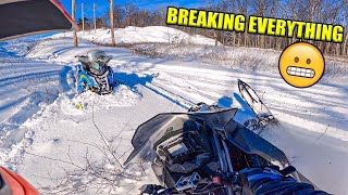 Upper Michigan Powerline Snowmobiling - We Broke Everything...