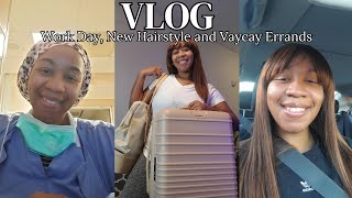 VLOG:●OR Nurse Work Day, New Hairstyle, and Errands for Upcoming Trip● Béis Luggage🧳