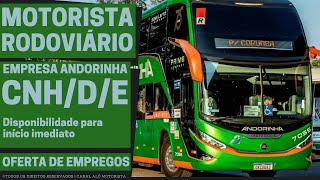 Andorinha Contratando Motorista Rodoviário