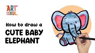 How to Draw a Cute Baby Elephant | Simple and Easy Drawing Tutorial For Beginners